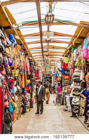Bogota, Colombia  - February 3, 2017 : gift shop on Carrera Septima in Bogota capital city of Colombia South America