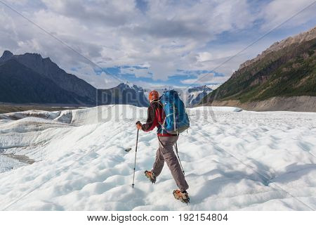 Hike in  Alaska at summertime