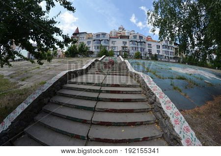 Modern residential area Obolon..June 21 ,2017 in Kiev, Ukraine