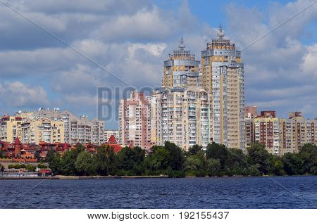 Modern residential area Obolon..June 21 ,2017 in Kiev, Ukraine