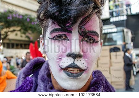 Young Man At Gay Pride Parade Sao Paulo