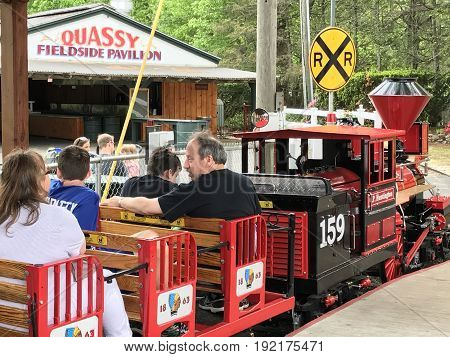 MIDDLEBURY, CT - MAY 27: Quassy Amusement Park in Middlebury, Connecticut, as seen on May 27, 2017. It has been a staple in Connecticut entertainment for over 100 years.