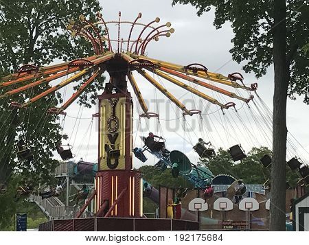 MIDDLEBURY, CT - MAY 27: Quassy Amusement Park in Middlebury, Connecticut, as seen on May 27, 2017. It has been a staple in Connecticut entertainment for over 100 years.