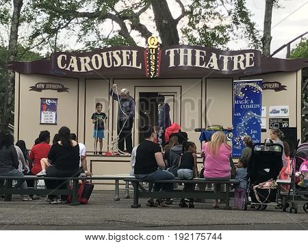 MIDDLEBURY, CT - MAY 27: Quassy Amusement Park in Middlebury, Connecticut, as seen on May 27, 2017. It has been a staple in Connecticut entertainment for over 100 years.
