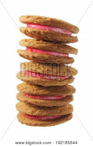 Stacs of Cookies on Isolated White Background
