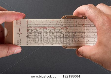 engineer using a professional vanitation pipe ruler