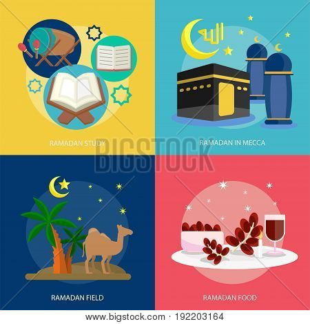 Ramadan Conceptual Design | Set of great flat design illustration concepts for religion, ramadan, islamic and much more.