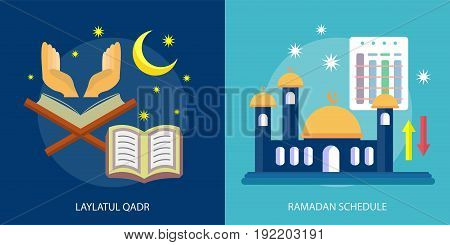 Ramadan Conceptual Design | Set of great flat design illustration concepts for religion, ramadan, islamic and much more.