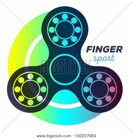 Vector Illustration Of Fidget Spinner With Colorful Trace Of Rotation. Creative Concept Of Toy For I