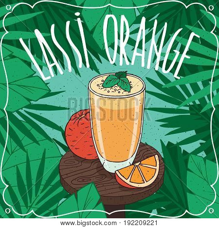 Orange Indian Drink Lassi With Fresh Juice