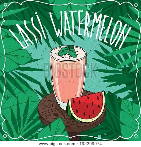 Watermelon Indian Drink Lassi With Fresh Juice