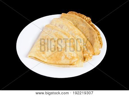 Fresh Homemade Blinis Top View Isolated