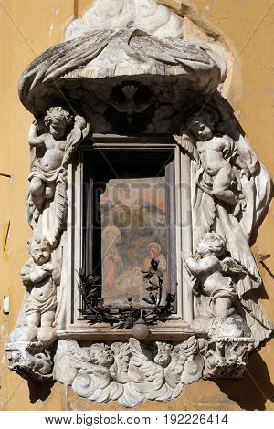 ROME, ITALY - SEPTEMBER 03: Largo Pietro di Brazza, shrine of nativity in Rome, Italy on September 03,2016.