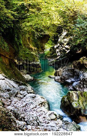 Martvil Canyon, Georgia, Kutaisi. River, Lakes, Waterfalls.