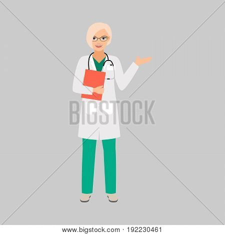 Nepiologist medical specialist isolated vector illustration on grey background