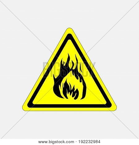 fire alarm sign yellow triangle flammable substance fire fully editable image