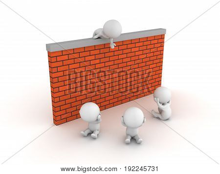3D Character Offering Help To Depressed And Sad Other Characters