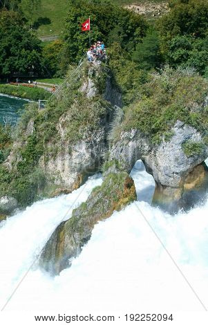 The Rhine Waterfalls At Neuhausen On Switzerland