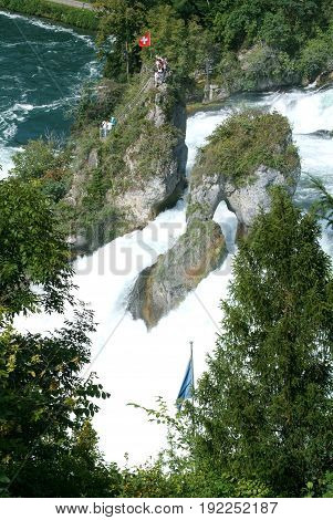 The Rhine Waterfalls At Neuhausen On Switzerland