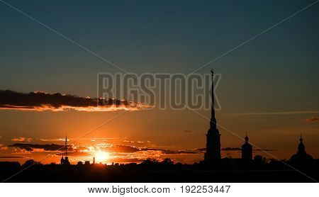 Aerial view of Peter and Paul Fortress in Saint-Petersburg