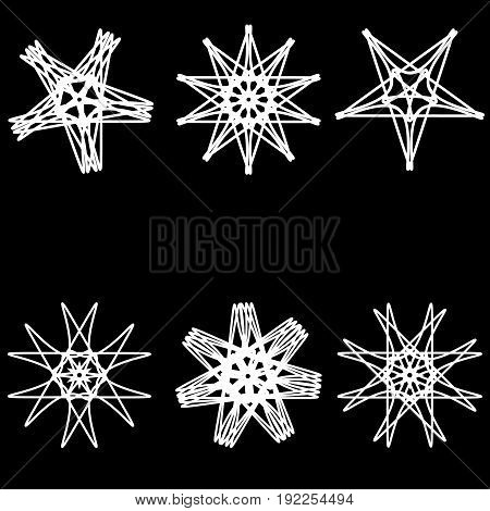 Astrology Geometric Pattern Set Pentogramm