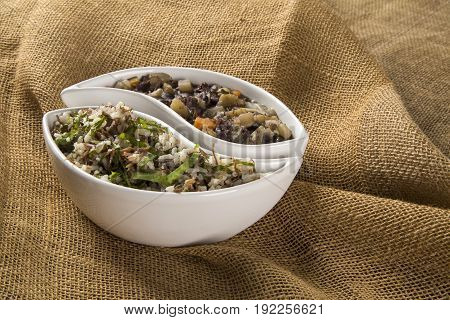 Brazilian Traditional Food Called Feijao De Capataz E Arroz De Carreteiro