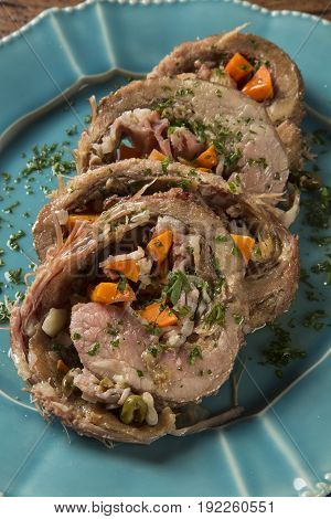 Meat Roll Filled With Potatoes Roasted Meat And Carrot - Matambre