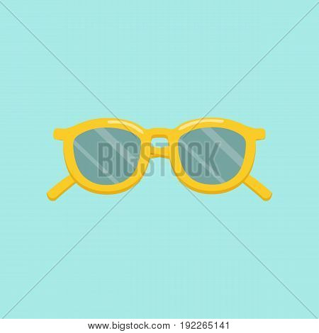 Yellow sunglasses. Sunglasses icon in flat style. Vector stock.