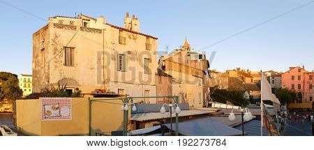 St. Florent France - September 2 2014: Image Of St. Florent At Evening Light.
