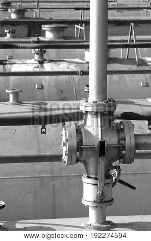 Large Shut-off Valve Over The Large Fuel Tank In The Storage Are