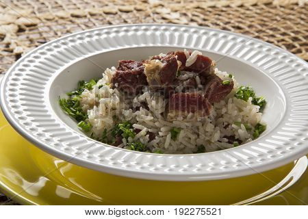 Dried Meat With Rice - Traditional Bahia Food