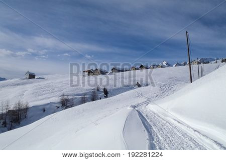 Val Blenio. Snowy Path