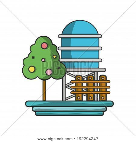 water tabk towel with tree and grid wood vector illustration