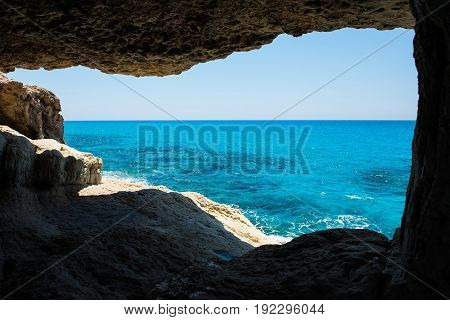 Sea Caves Near Ayia Napa, Mediterranean Sea Coast, Cyprus