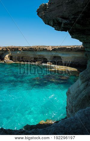 Sea Caves Near Ayia Napa, Mediterranean Sea Coast, Cyprus