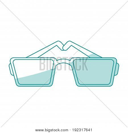 Flat line monocromatic glasses over white background vector illustration