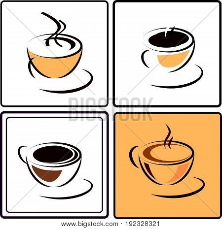 Coffee cup different vector icons. Cup set.