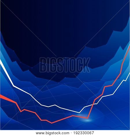 Stock Market Graph and Bar Chart in blue tones