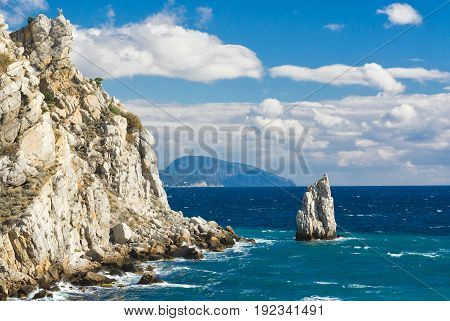 Crimean landscape near Yalta on a Black Sea shore Ukraine