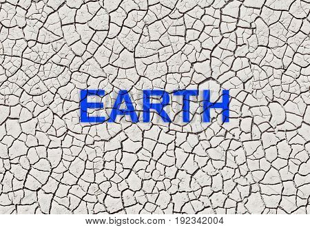 Warning of drought crack dry land Earth