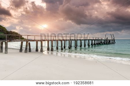 Sea Wooden Relax Bridge.