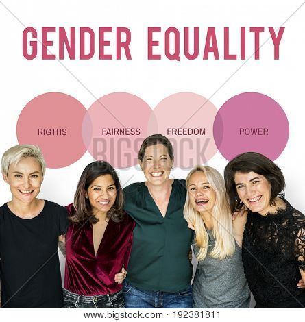 Diverse woman together with equality concept