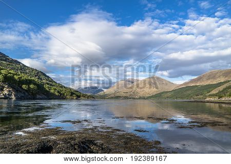 Shores of Loch Creran by the Loch Creran bridge, Argyll, Scotland