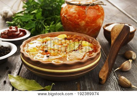 Traditional Shchi With Sauerkraut