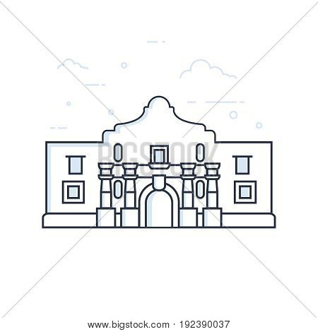 urban and suburban house. Vector illustration. Building flat icon. flat style. Line art icon for web or mobile application