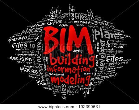 BIM - building information modeling word cloud business concept