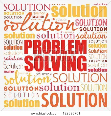 Problem Solving Aid Word Cloud Collage