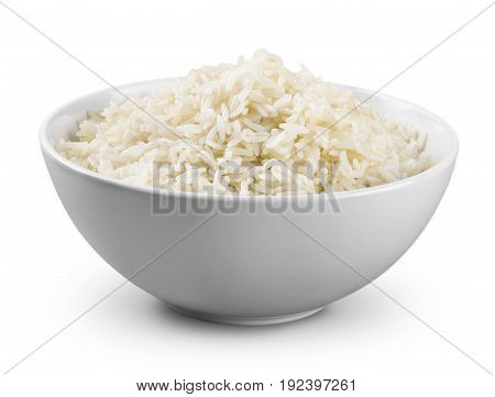 Background bowl rice white nobody isolated simplicity