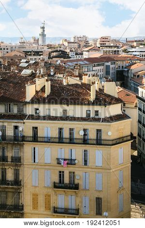 Above View Of Residential Houses In Marseilles