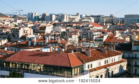 Above View Of Residential District In Marseilles